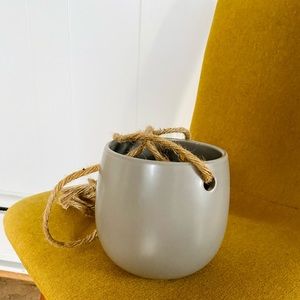Gray hanging pot for plant